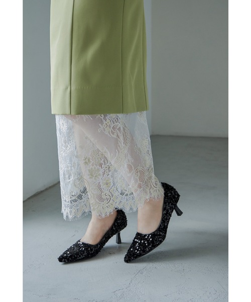 「niana」 「haremode」パンプス 24.5cm シルバー レディース_画像7