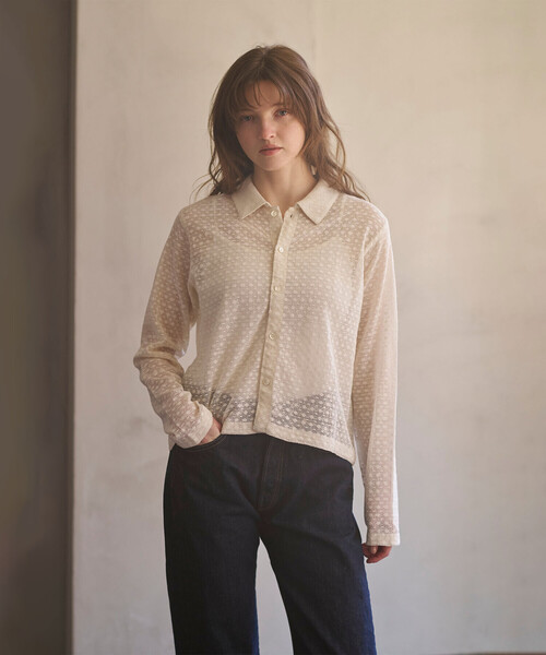 Bshop ブラウス シャツ INDIA INDUSTRY | ドットレース シャツ