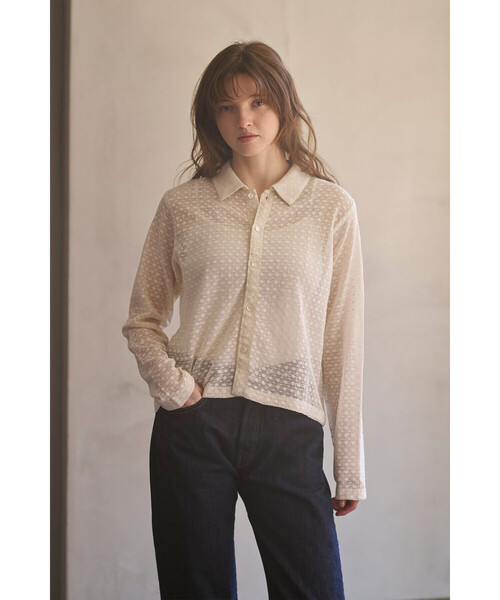 INDIA INDUSTRY ブラウス Bshop ブラウス シャツ INDIA INDUSTRY | ドットレース シャツ