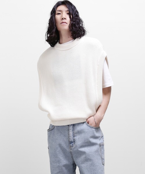 minsobi（ミンソビ） ベスト ジレ ビッグシルエットニットベスト 