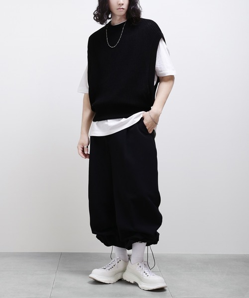 minsobi（ミンソビ） ベスト ジレ ビッグシルエットニットベスト 