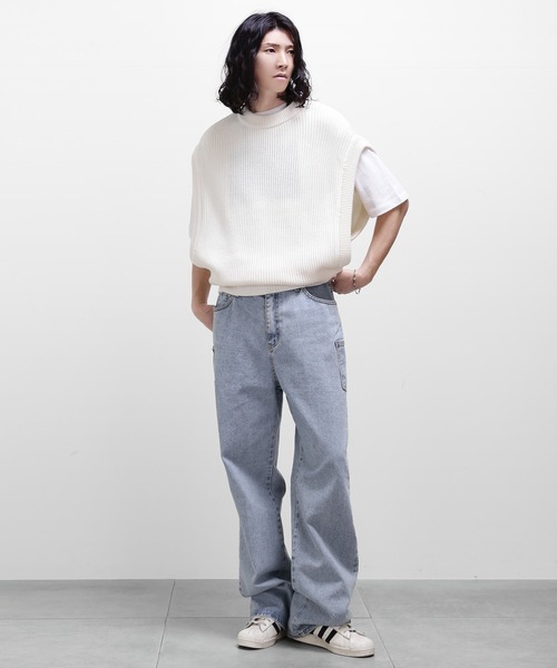 minsobi（ミンソビ） ベスト ジレ ビッグシルエットニットベスト 