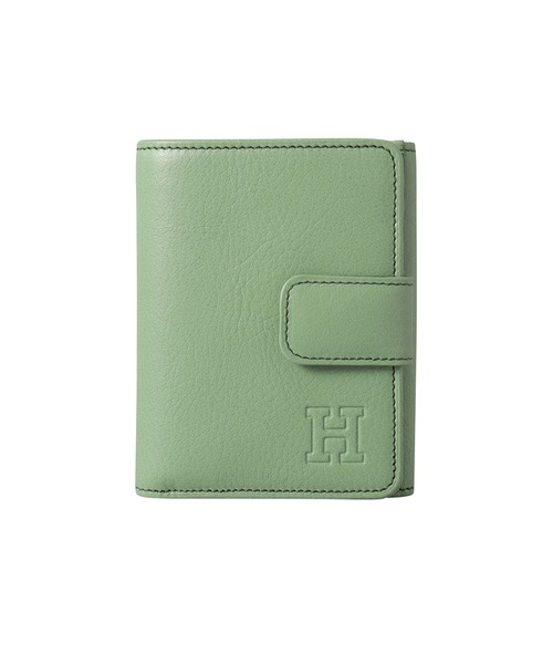 ✨️極美品✨️ HIROFU ヒロフ Hロゴ 二つ折り財布 グレー レザー HIROFU 財布 「センプレ」二つ折り財布 レザー ウォレット 本革