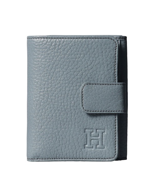 極美品✴︎ヒロフ　センプレ　二つ折り財布　かぶせ　フラップ　レザー　本革　エンボス HIROFU（ヒロフ） 財布 「センプレ」二つ折り財布 レザー ウォレット
