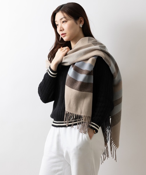 FRANK LEDER マフラー　ストール FRAAS マフラー ストール 2WAYケープポンチョ フラースチェック