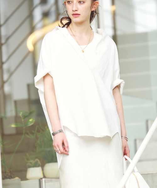 Rouge vif la cle 麻混変形シャツ　31460310004 麻混変形シャツ｜Rouge vif la cle / ルージュ・ヴィフ ラクレ
