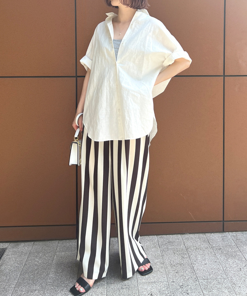 Rouge vif la cle 麻混変形シャツ　31460310004 麻混変形シャツ｜Rouge vif la cle / ルージュ・ヴィフ ラクレ