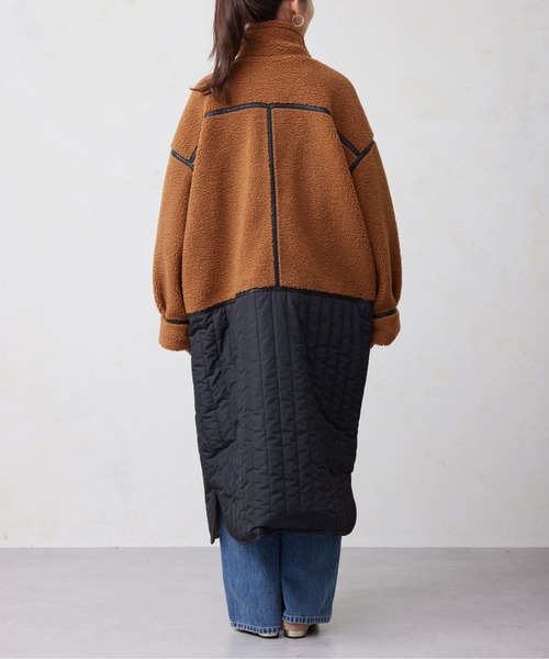 Chez toi（シェトワ） コート アウター ボア×キルティングZIPコート