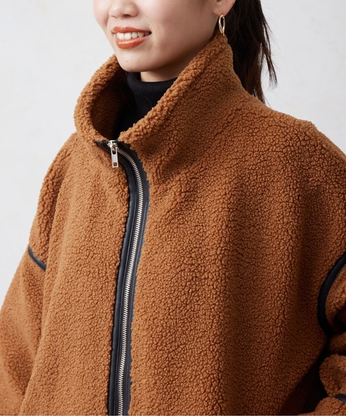 Chez toi コート アウター ボア×キルティングZIPコート