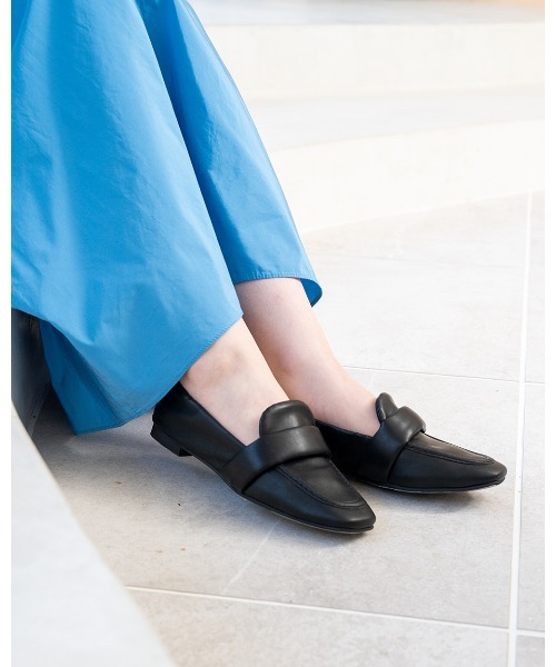 ローファー スクエアトゥ フラットギャザー レディース : ZOZOTOWN