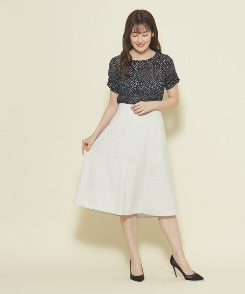 T.japan ドットブラウス ホワイト