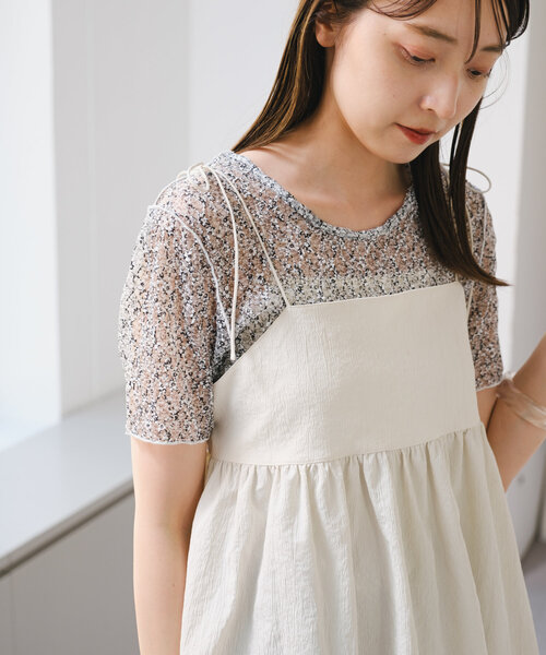Kastane（カスタネ） tシャツ *「リバーシブル」レースフラワー
