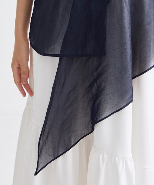 CINOH ブラウス シャツ 「CINOH/チノ」別注 SHEER HALF SLEEVE