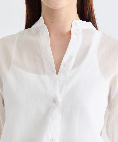 CINOH ブラウス シャツ 「CINOH/チノ」別注 SHEER HALF SLEEVE