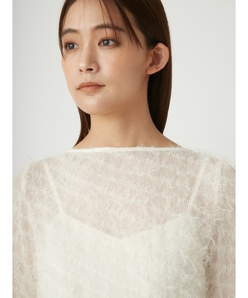 FRAY I.D ブラウス シャツ バックリボンラメシャギーブラウス