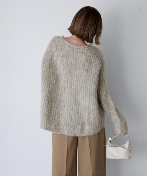 ニット セーター モヘアタッチボートネックニット レディース ur's ニット セーター モヘアタッチボートネックニット