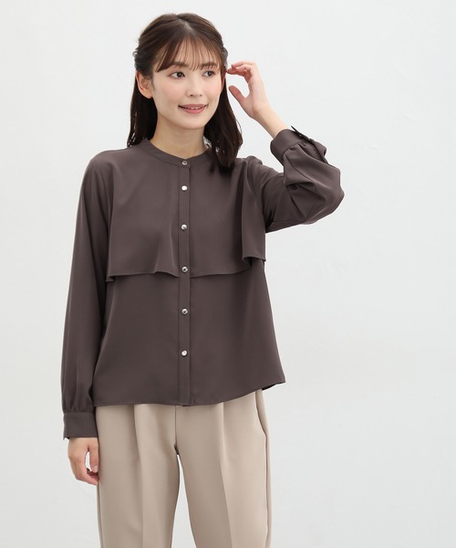 Honeys ブラウス シャツ ケープ風ブラウス レディース