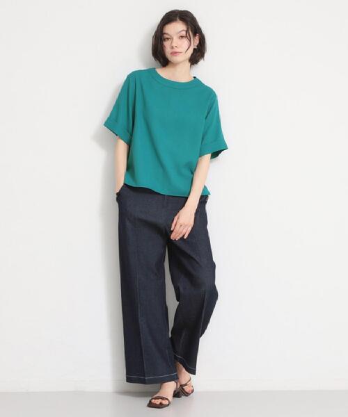 THE SHOP TK ワイドパンツ ジーンズ デニム デニムパンツ 「美脚/オ―ル