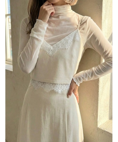Edit Sheen（エディットシーン） キャミソール レース重ねビスチェ