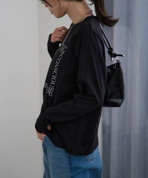 TRIANGLE PALETTE tシャツ スクエアロゴプリントT/スーパーストレッチ