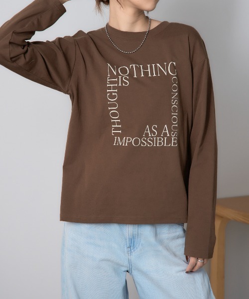 TRIANGLE PALETTE tシャツ スクエアロゴプリントT/スーパーストレッチ