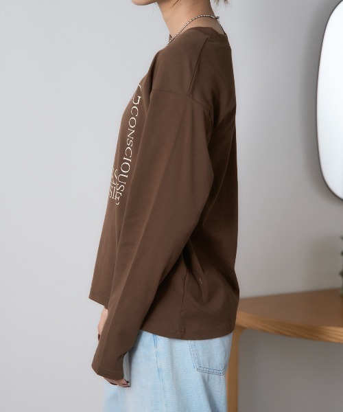 TRIANGLE PALETTE tシャツ スクエアロゴプリントT/スーパーストレッチ