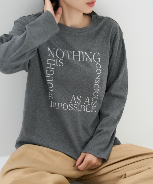 TRIANGLE PALETTE tシャツ スクエアロゴプリントT/スーパーストレッチ