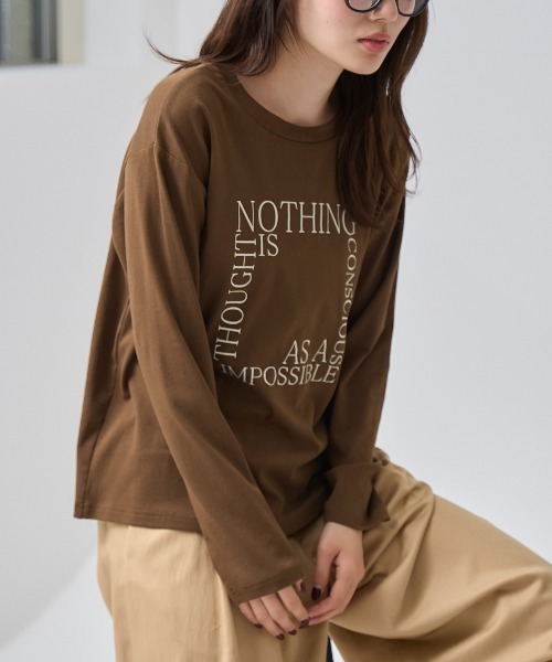 TRIANGLE PALETTE tシャツ スクエアロゴプリントT/スーパーストレッチ