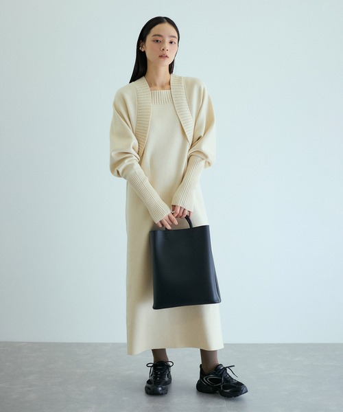 タグ付き新品未使用⭐︎アダムエロペ⭐︎ボレロドッキングニットワンピース ADAM ET ROPE'（アダムエロペ） ワンピース ボレロドッキングニット