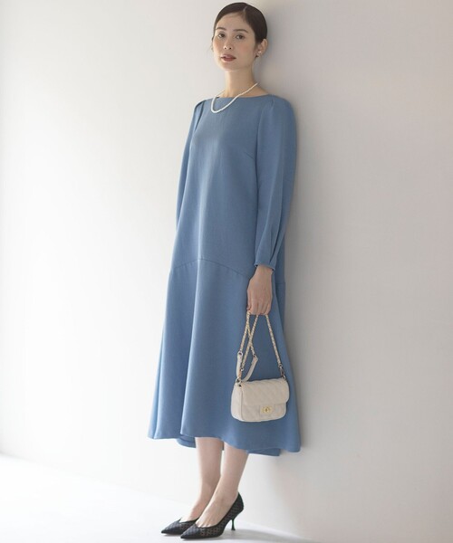 組曲（KUMIKYOKU） ワンピース ラメジャカード ボートネックワンピース