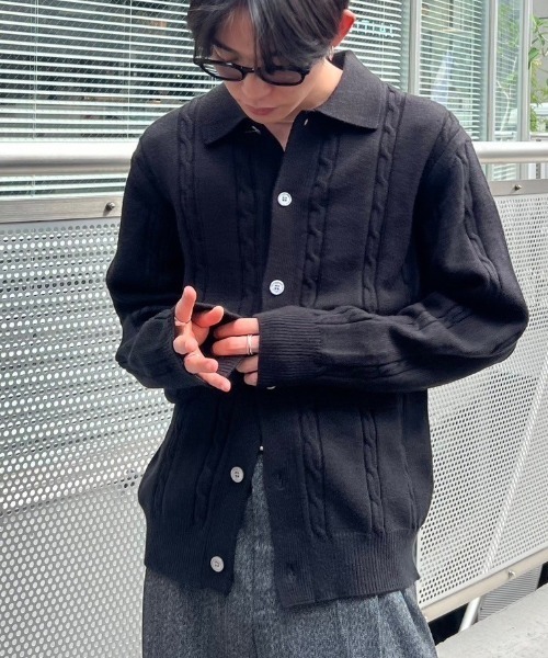 Chikashitsu+（チカシツプラス） カーディガン 「Chikashitsu +」cable