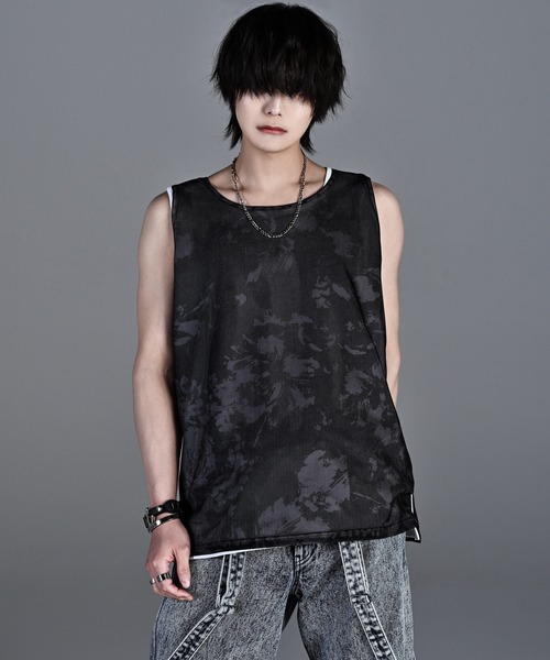 【メーカー直売】 ADRER tank layered combination mesh/cotton 3way タンクトップ トップス