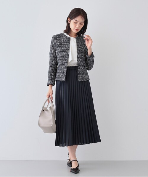 INDIVI ジャケット ノーカラージャケット 春SALE！「華やか
