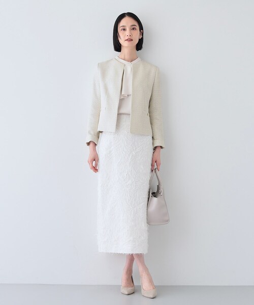 INDIVI ジャケット ノーカラージャケット 春SALE！「華やか