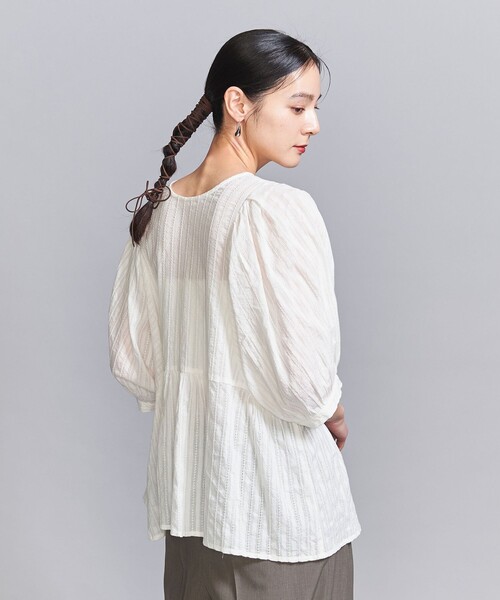 ブラウス シャツ 「WEB限定」コットンドビー リボンブラウス -2WAY/ウォッシャブル- レディース