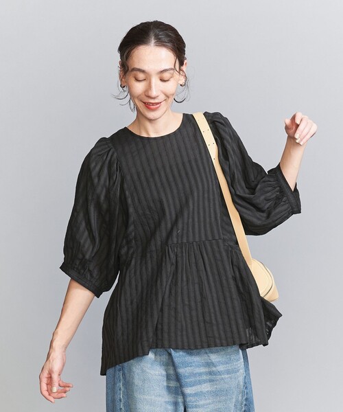ブラウス シャツ 「WEB限定」コットンドビー リボンブラウス -2WAY/ウォッシャブル- レディース