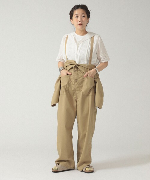 BEAMS BOY オリーブ サロペット BEAMS BOY サロペット オーバーオール ポリエステル コットン