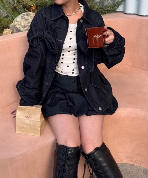ルネ バルーンスカート&amp;ジャケット(ぶうたろうです) 石井亜美さんコラボ】ワッシャータフタバルーンスカート