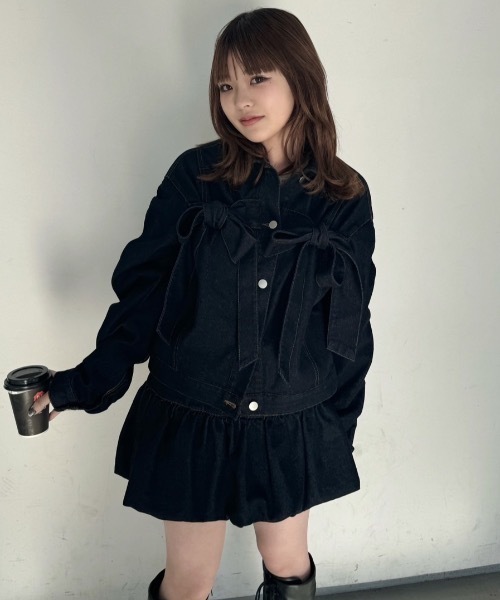 nemne store デニムジャケット バルーンデニムスカート セットアップ nemne（ネンネ） デニムスカート バルーンデニムスカート セットアップ