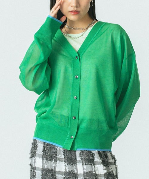 カーディガン SHEER V CARDIGAN レディース