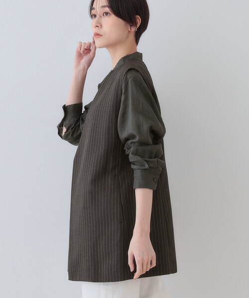 ララアナイ　ベルテッド　ストレッチ　ロングジレ　ネイビー　ストライプ　３８ 楽天市場】【全品2BUY15%OFFクーポン】【SUMMER FAIR】M/Lサイズ