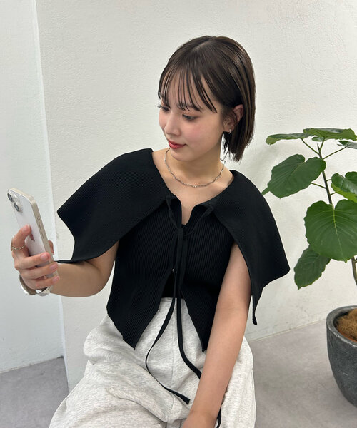 Mi様 ニットトップス emmiロゴアンサンブルニットトップス(ニット)｜トップス｜emmi