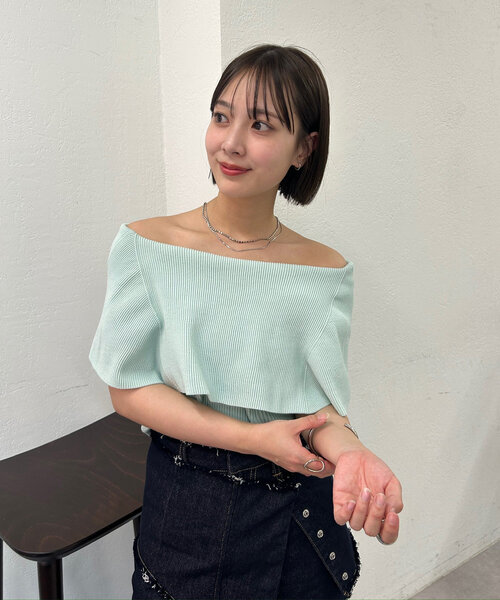 ニット セーター Military Knit Shirts レディース セール】ダメージボーダー柄ニット（ニット/セーター）｜FREE