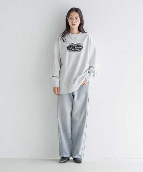 「LOWRYS FARM」 スウェットカットソー SHORT グレー レディース LOWRYS FARM 「LOWRYS FARM」 スウェットカットソー SHORT