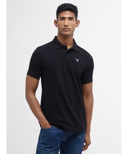 Barbour ネイビー ポロシャツ Mサイズ Barbour バブアー 半袖ポロシャツ メンズ LIGHTWEIGHT SPORT