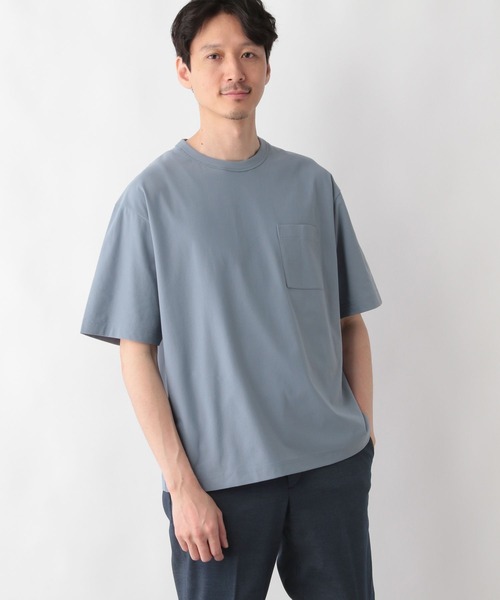 メンズ Tシャツ サイドライン 胸ポケット バイカラー 半袖 a1224 GLOBAL WORK tシャツ サラサラ快適DRYポケットTシャツ/半袖