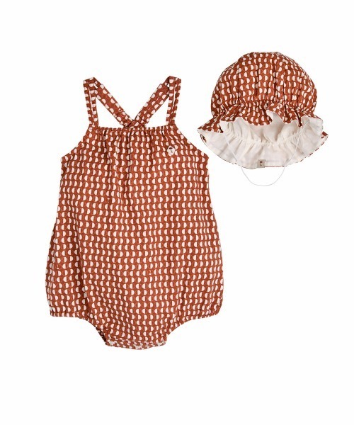 ベビー服 ロンパース 「2点セット」ロエルノースリーブカバーオール