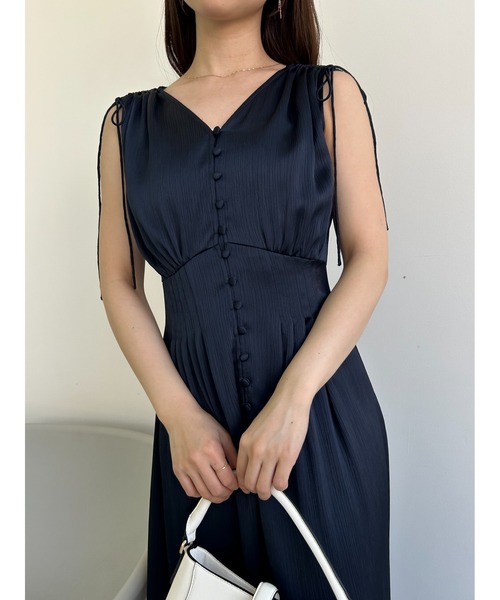 FRAY I.D（フレイ・アイディー） ワンピース サテンタックフレア