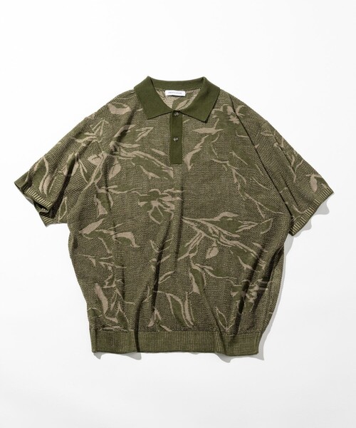 メッシュ編み ライトグリーン ポロシャツ M MAISON KITSUNE メゾンキツネ ポロシャツ GM00224KJ7002