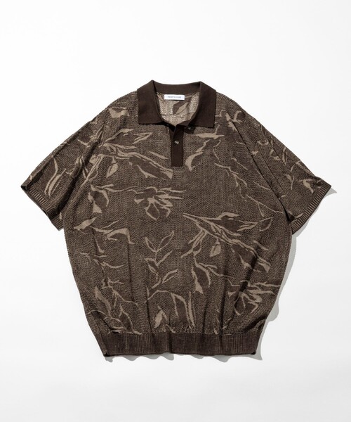 FREAK'S STORE ポロシャツ 総柄 メッシュ編み ニットポロシャツ